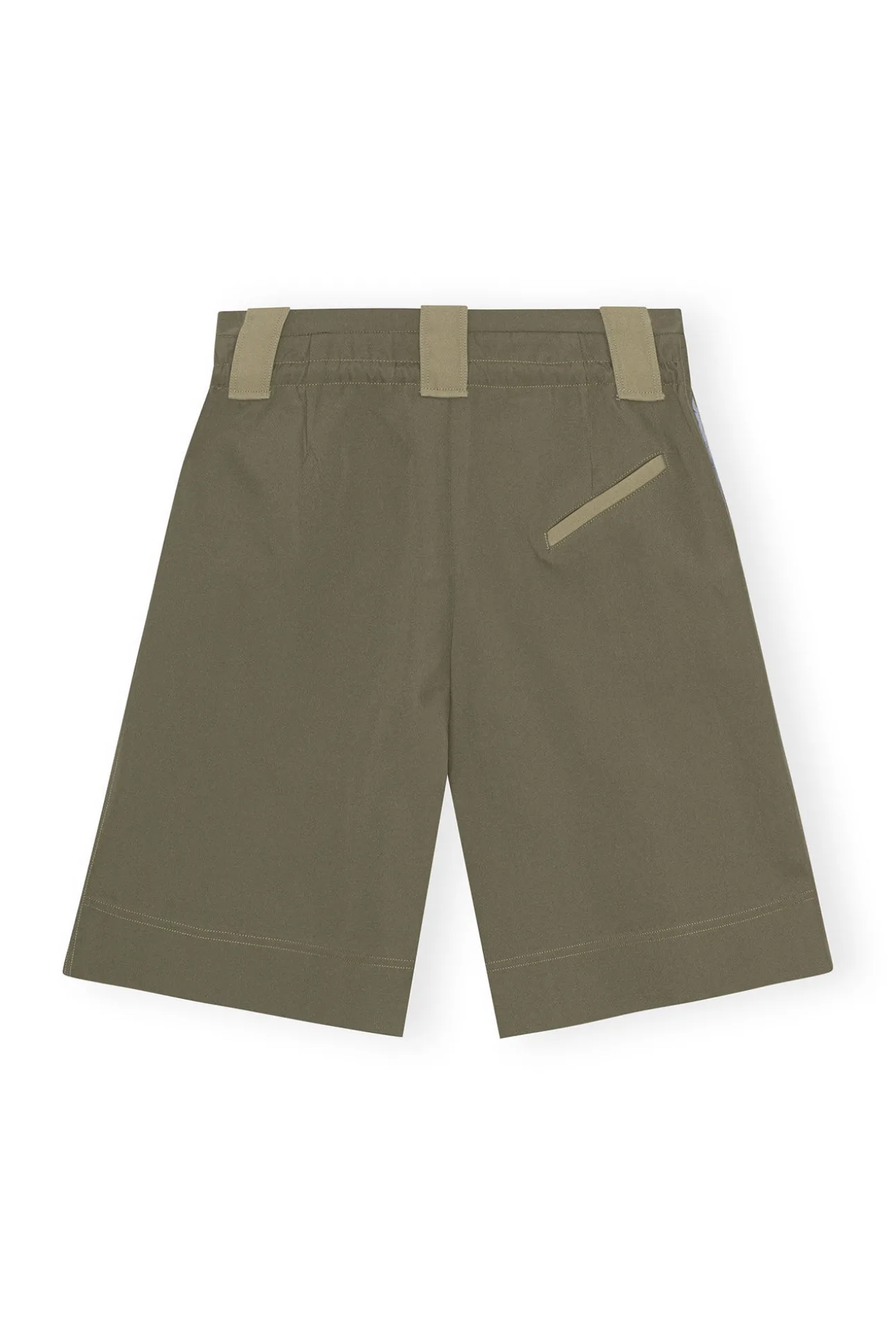 Shop GANNI Weite Shorts Aus Schwerem Twill Kalamata