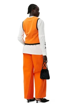 Discount GANNI Weste Mit O-Ausschnitt Orangeade