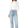 Cheap GANNI Wickelbluse Aus Rib Jersey Bright White