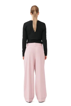 Online GANNI Wickelbluse Aus Rib Jersey Black