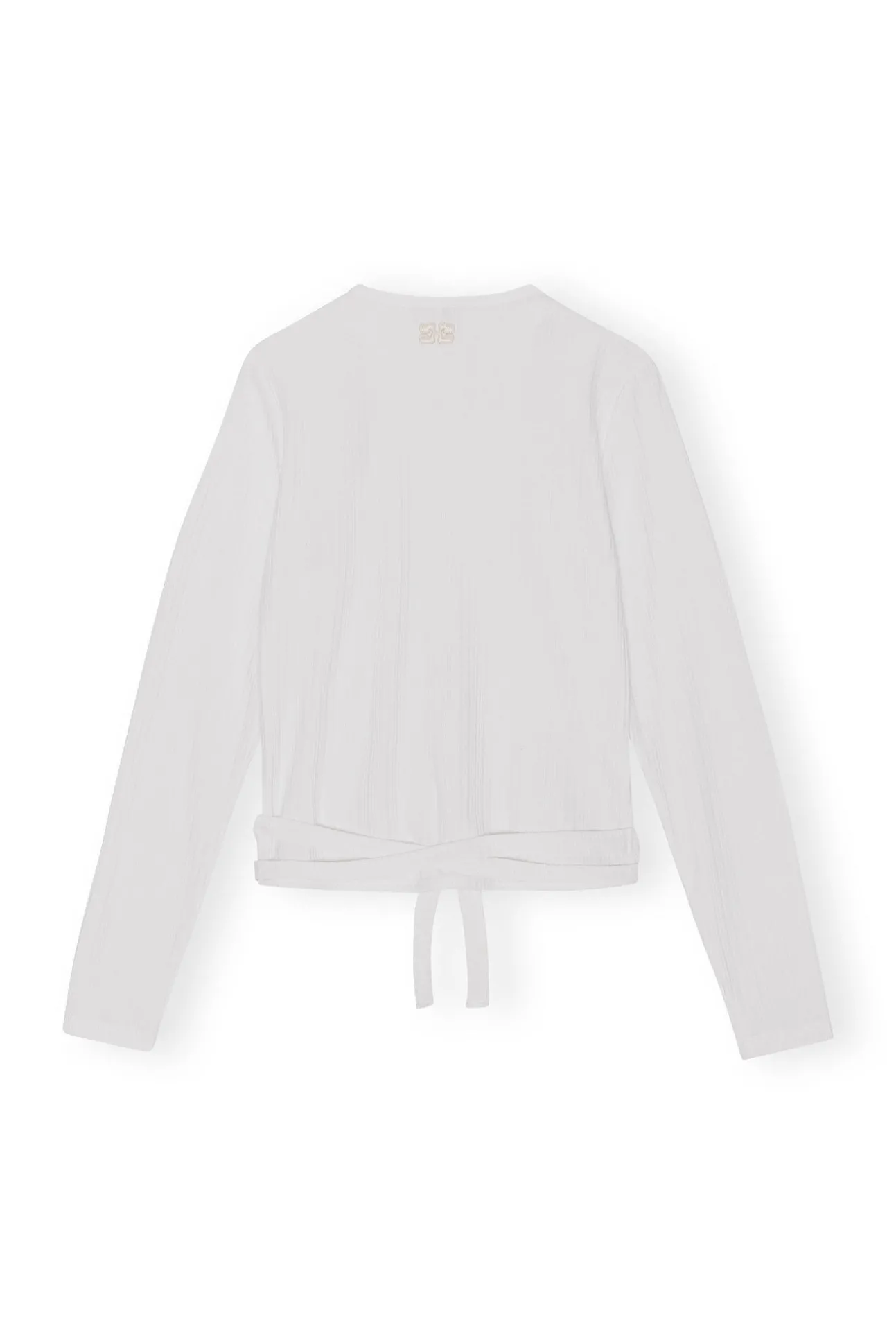 Cheap GANNI Wickelbluse Aus Rib Jersey Bright White