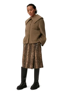 Best Sale GANNI Wolljacke Petrified Oak