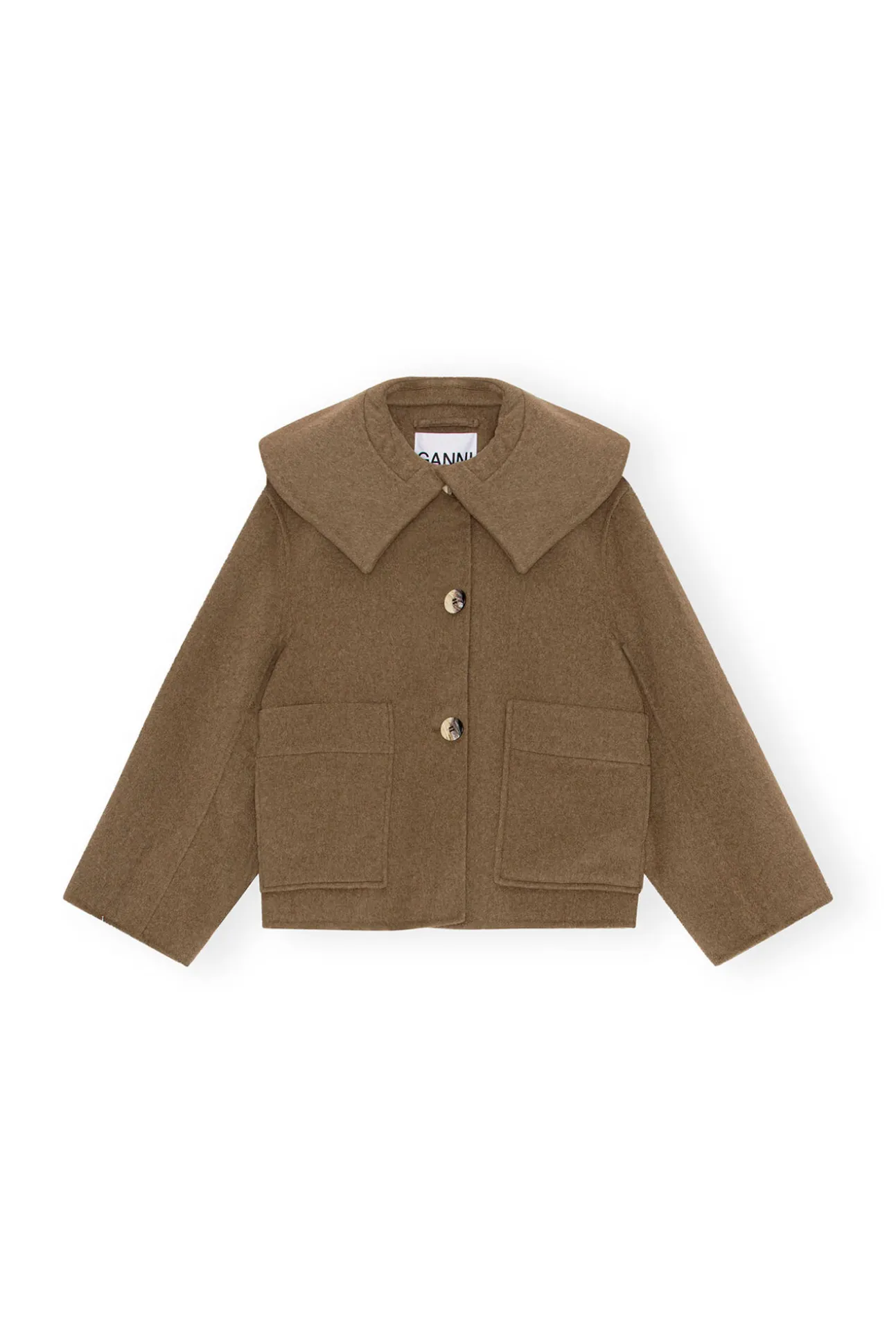Best Sale GANNI Wolljacke Petrified Oak