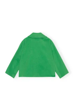 Online GANNI Wool-Jacke Mit Kragen Kelly Green