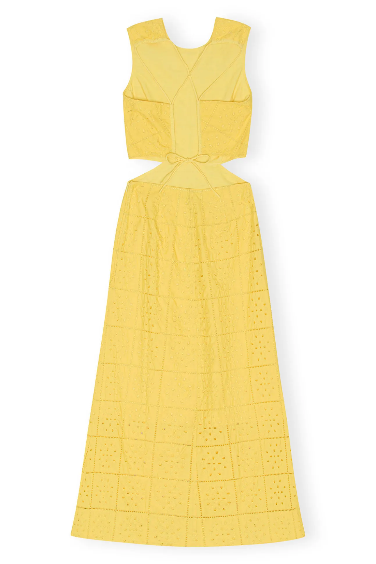 New GANNI Zweiteiliges Lochstickerei-Kleid Maize